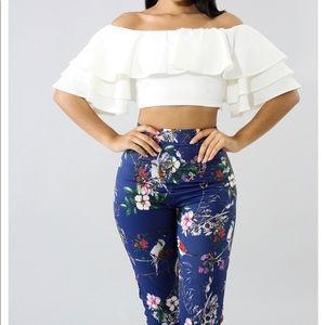 Ruffled Off the Shoulder Top